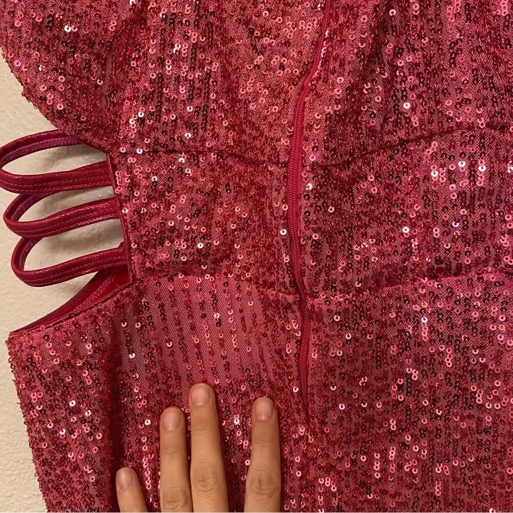 Revolution Tenth House dance costume hot pink sequin jumpsuit CADENT TH24169 LA